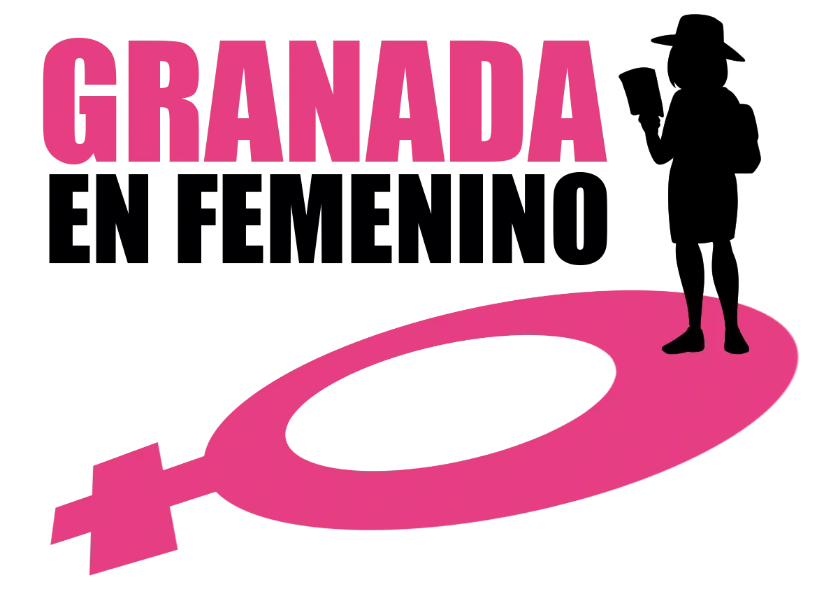 Logotipo de Granada en Femenino con silueta de mujer sobre el símbolo de Venus